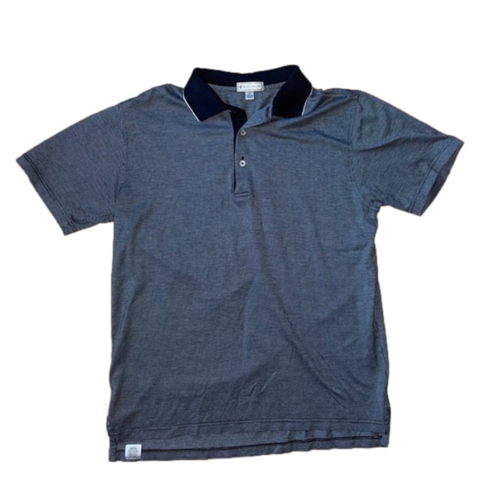 PETER Millar Men’s Polo Size M Gray Checkered Pattern